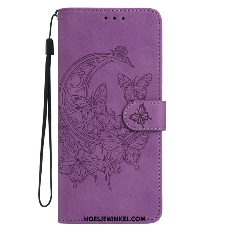 Leren Hoesje Voor Xiaomi Redmi Note 15 Pro Plus 5g Vlinder- En Bloemendesign
