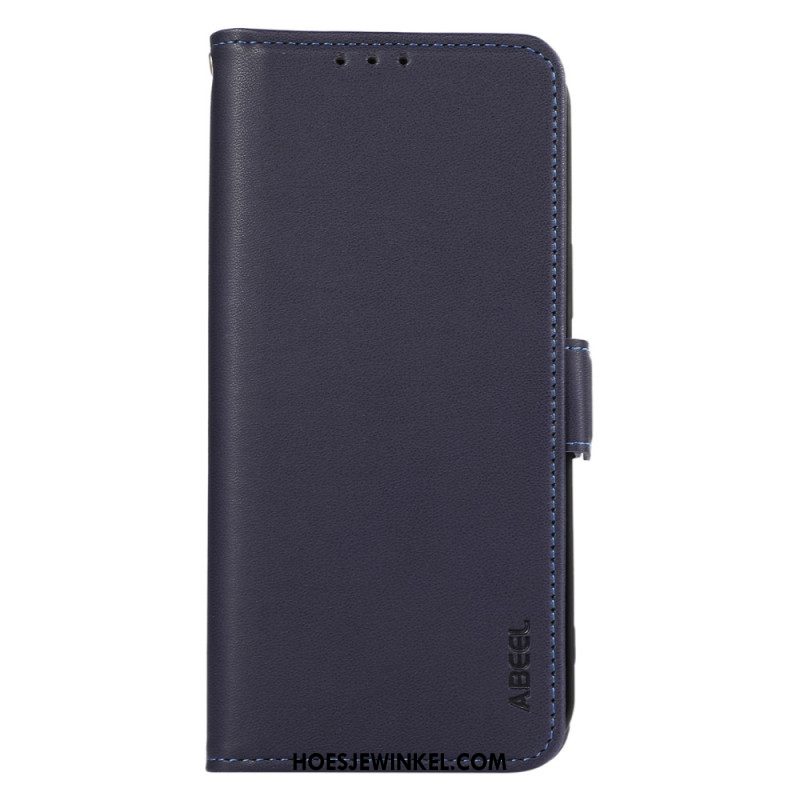 Leren Hoesje Voor iPhone 16 Klassieke Abeel Rfid-bescherming