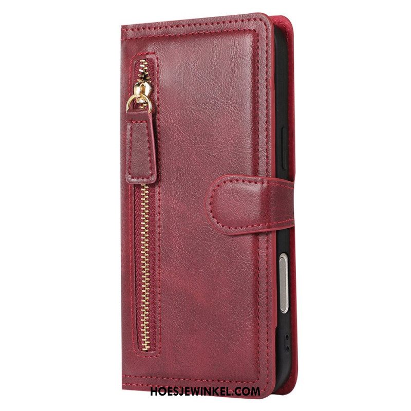 Leren Hoesje Voor iPhone 17 Pro Max Vak Met Rits