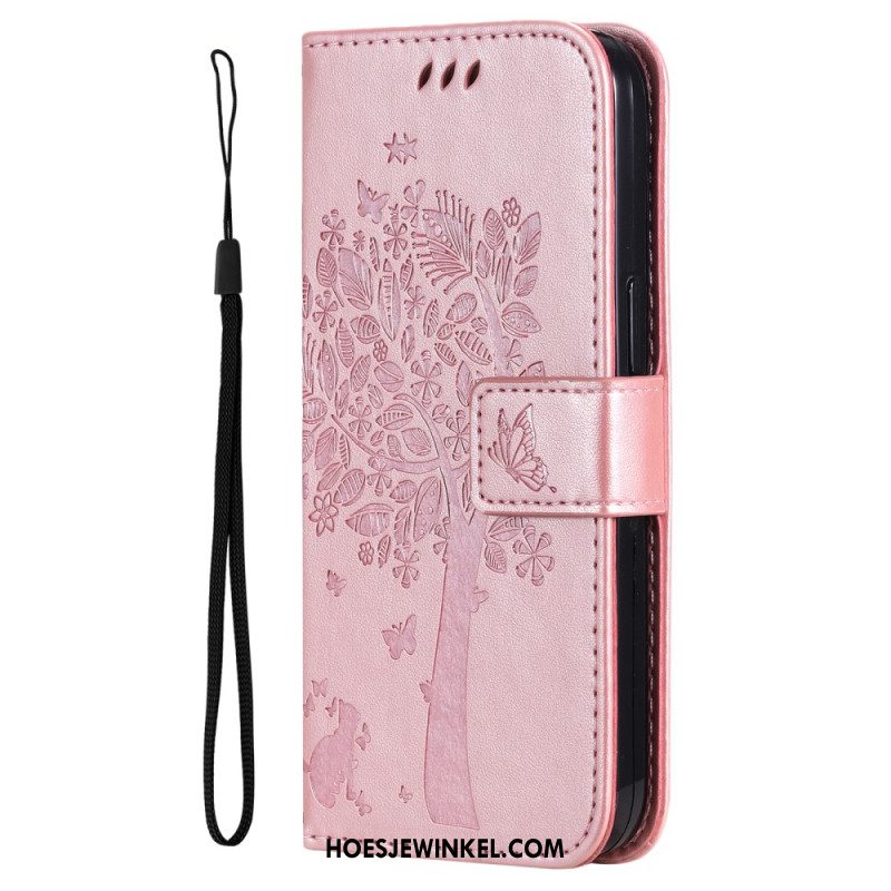 Leren Hoesje Xiaomi 15 Pro Kat En Boom Bescherming Hoesje