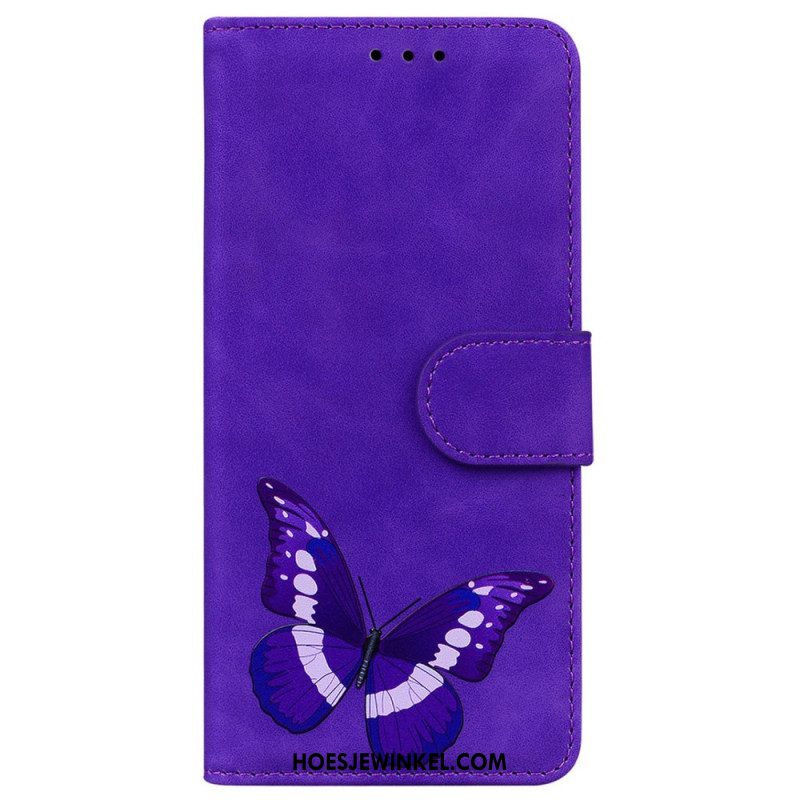 Leren Hoesje Xiaomi 15 Pro Vlinder Suède-effect Bescherming Hoesje