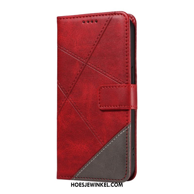 Leren Hoesje Xiaomi 15 Tweekleurige Lijnen En Strepen