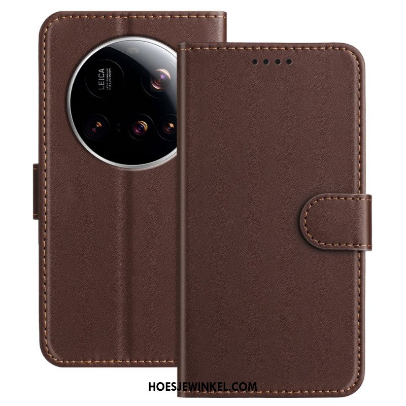 Leren Hoesje Xiaomi 15 Ultra Monochroom Bescherming Hoesje