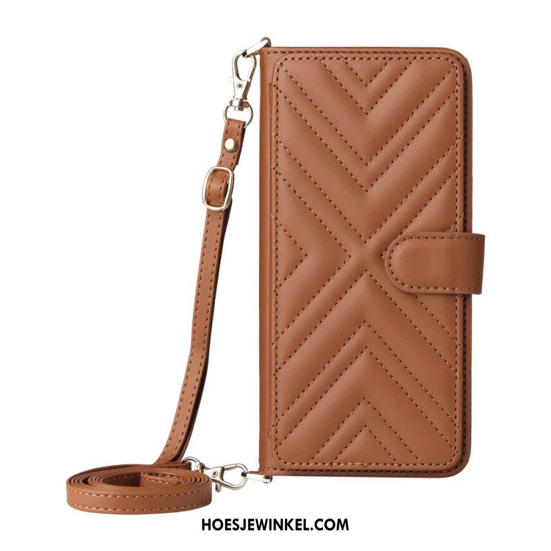 Leren Hoesje Xiaomi 15 Ultra Schouderband En Bandje Bescherming Hoesje