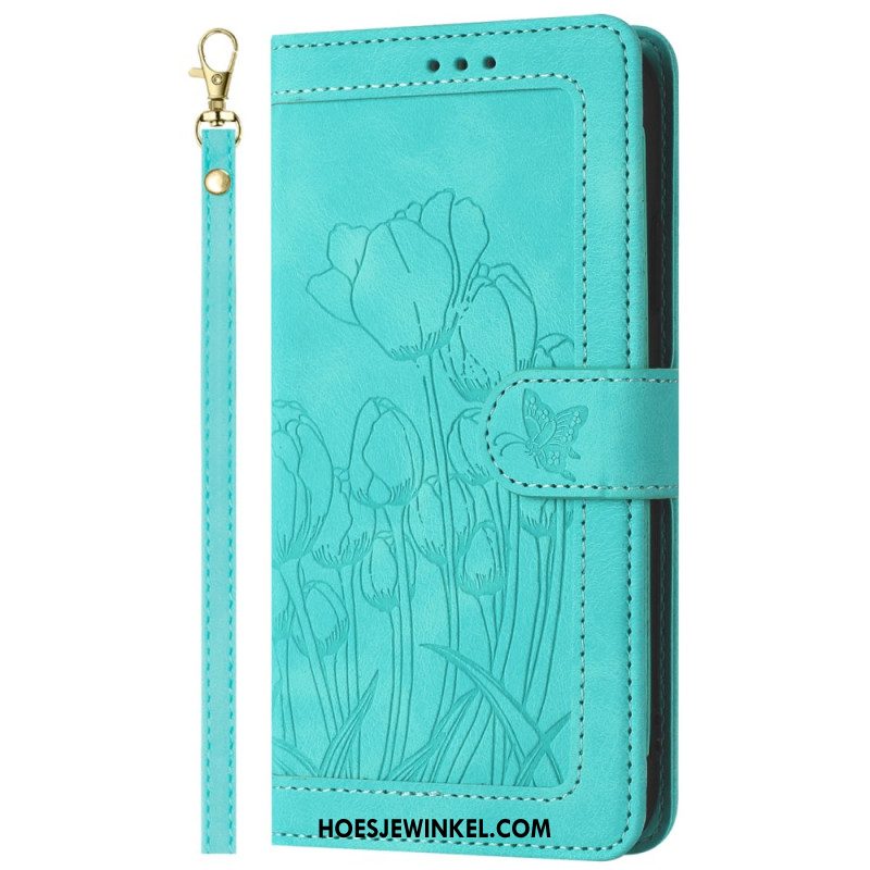 Leren Hoesje Xiaomi 15t 5 Kaarthouders Met Bloemenprint