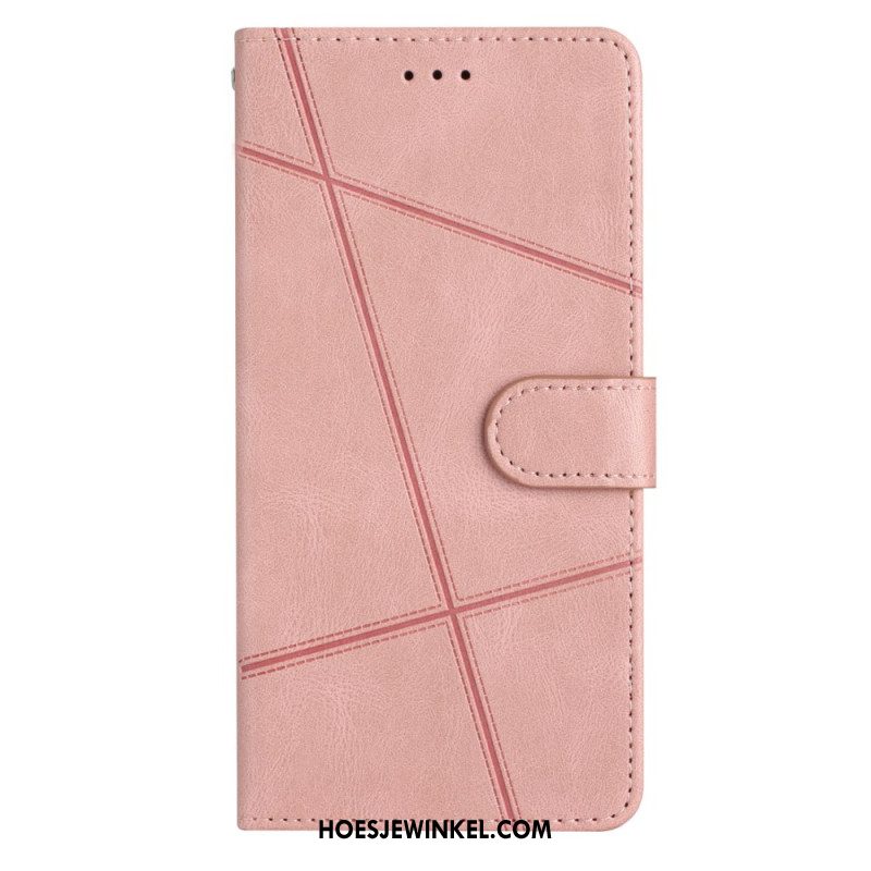 Leren Hoesje Xiaomi 15t Lijnen Bescherming Hoesje