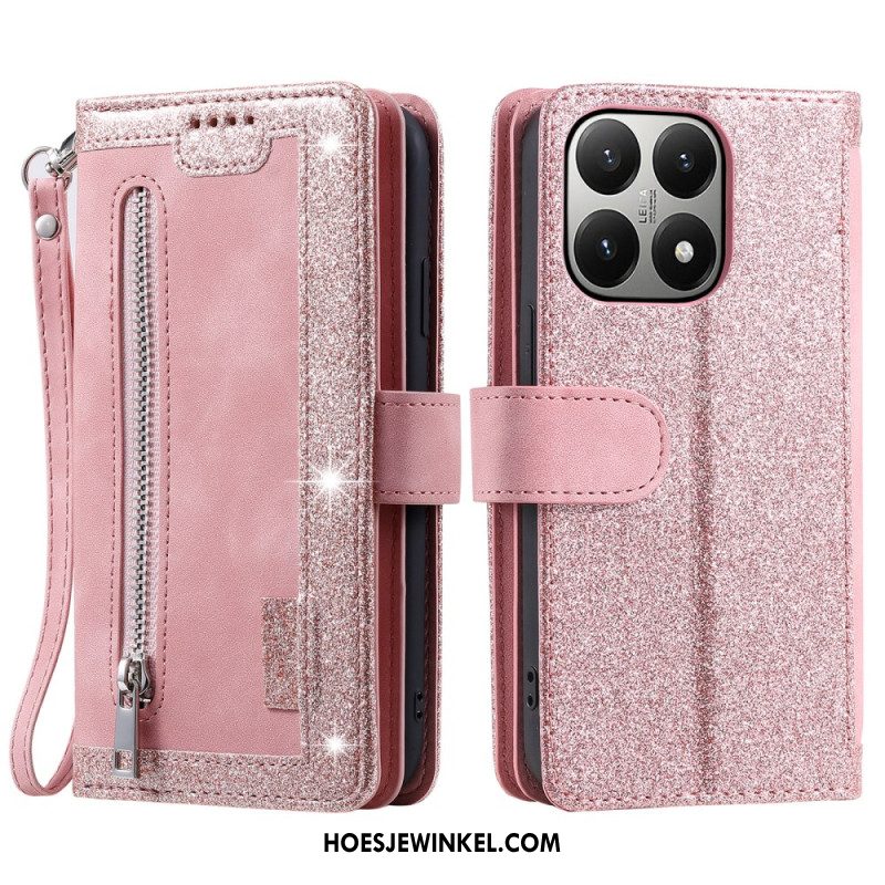 Leren Hoesje Xiaomi 15t Portemonnee Met 9 Kaartsleuven Bescherming Hoesje