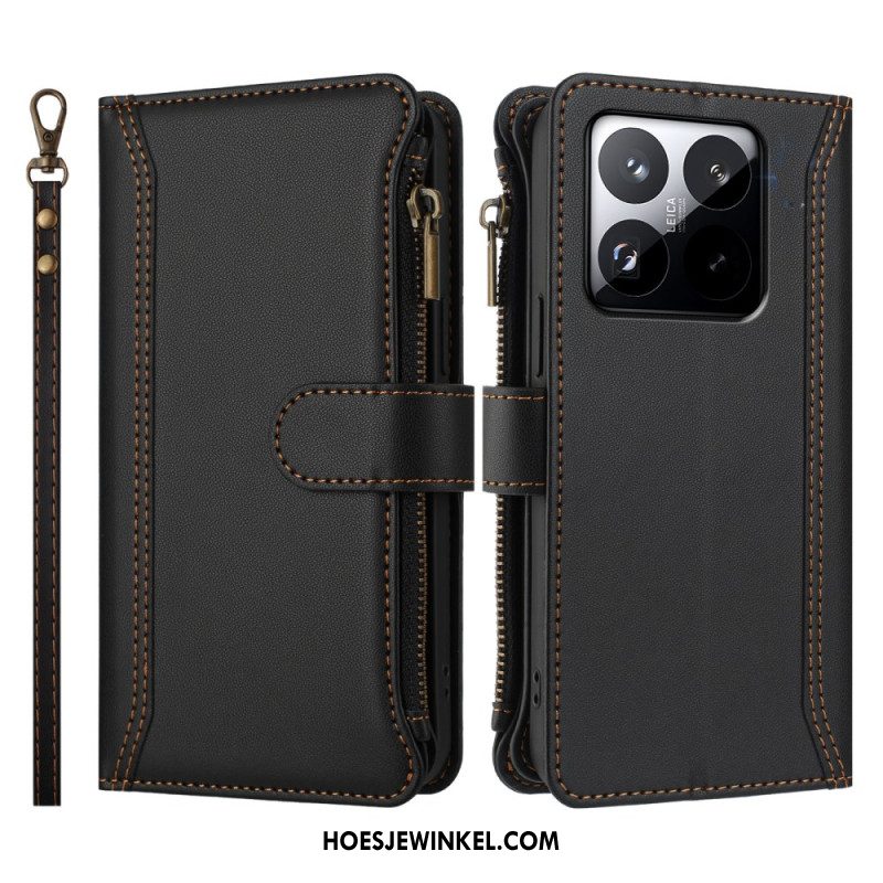 Leren Hoesje Xiaomi 15t Portemonnee Met Riem