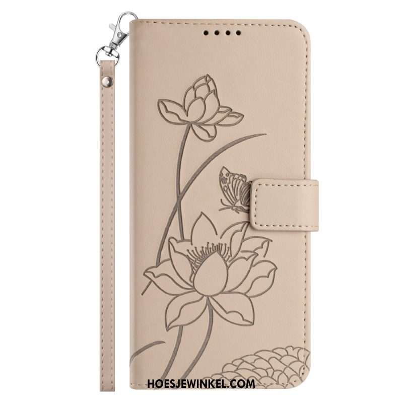 Leren Hoesje Xiaomi 15t Pro Bloemenprint Met Bandje Bescherming Hoesje