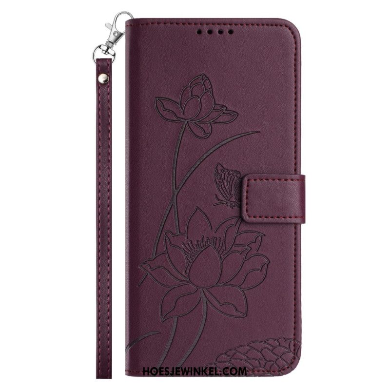 Leren Hoesje Xiaomi 15t Pro Bloemenprint Met Bandje Bescherming Hoesje