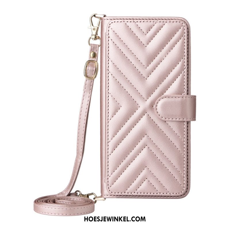 Leren Hoesje Xiaomi 15t Pro Gewatteerd Met Bandje En Polsbandje Bescherming Hoesje