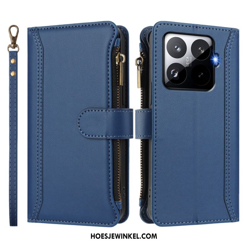 Leren Hoesje Xiaomi 15t Pro Portemonnee Met Bandje