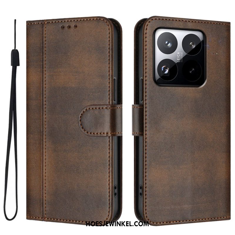 Leren Hoesje Xiaomi 15t Vintage Portemonnee Bescherming Hoesje