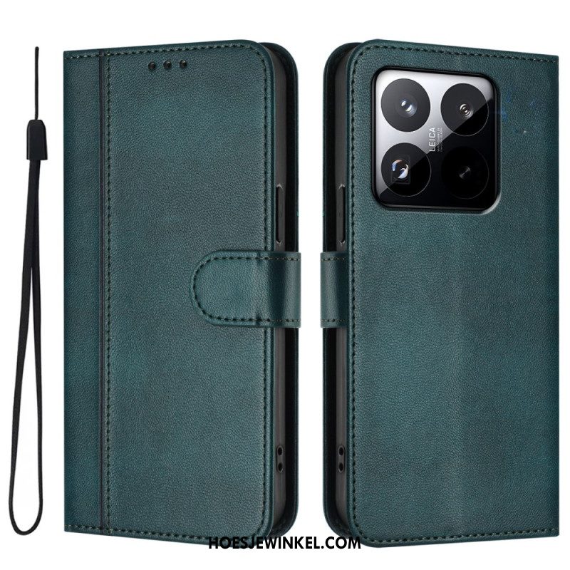 Leren Hoesje Xiaomi 15t Vintage Portemonnee Bescherming Hoesje