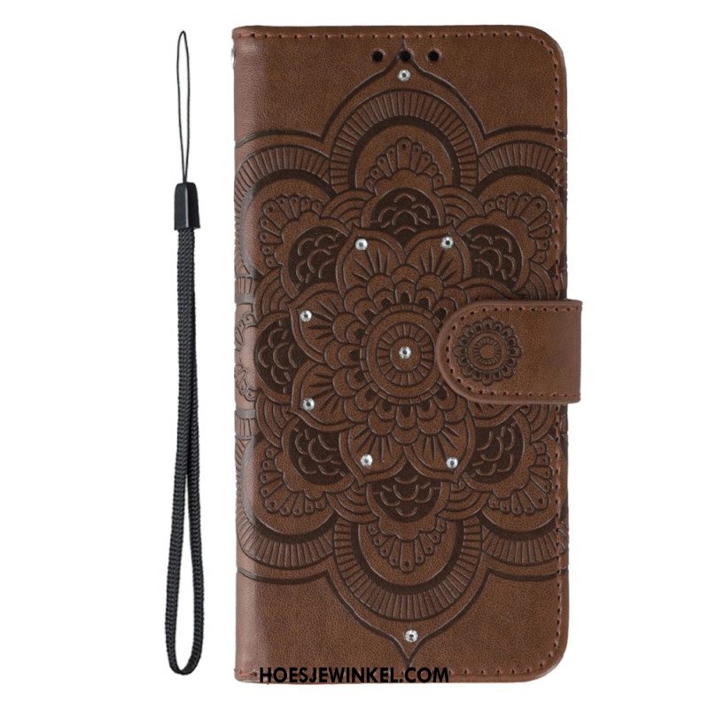Leren Hoesje Xiaomi 17 Mandala En Strass-patroon Bescherming Hoesje