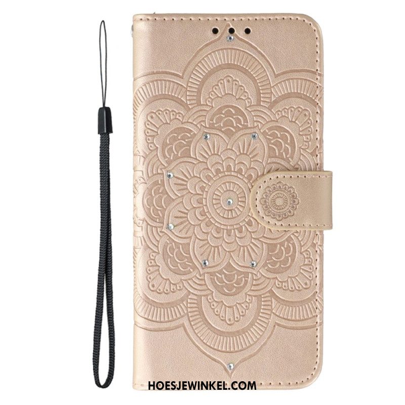 Leren Hoesje Xiaomi 17 Mandala En Strass-patroon Bescherming Hoesje