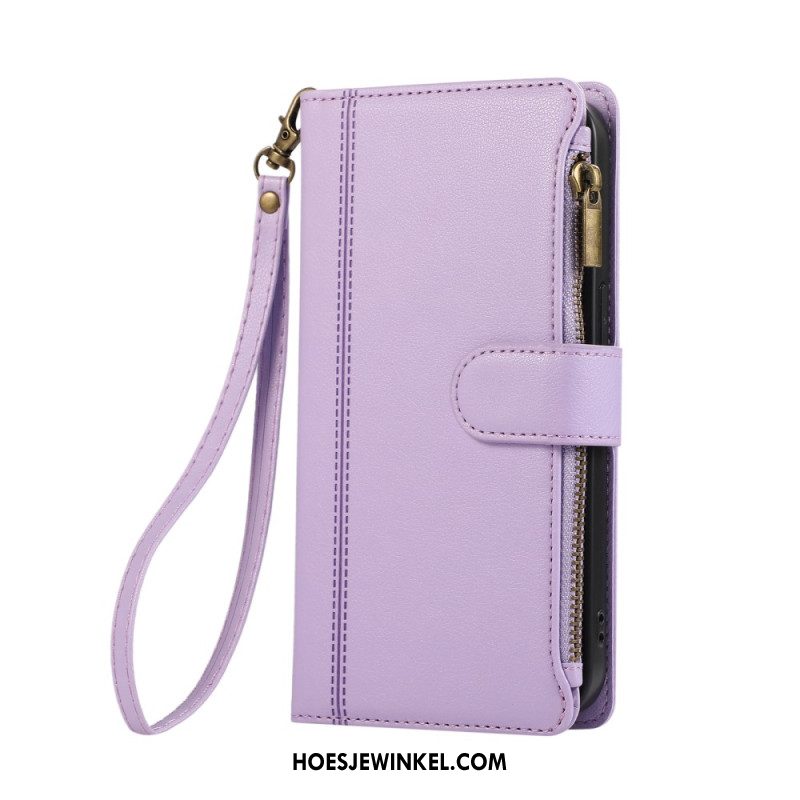 Leren Hoesje Xiaomi 17 Portemonnee Met Sierrand En Koord Bescherming Hoesje