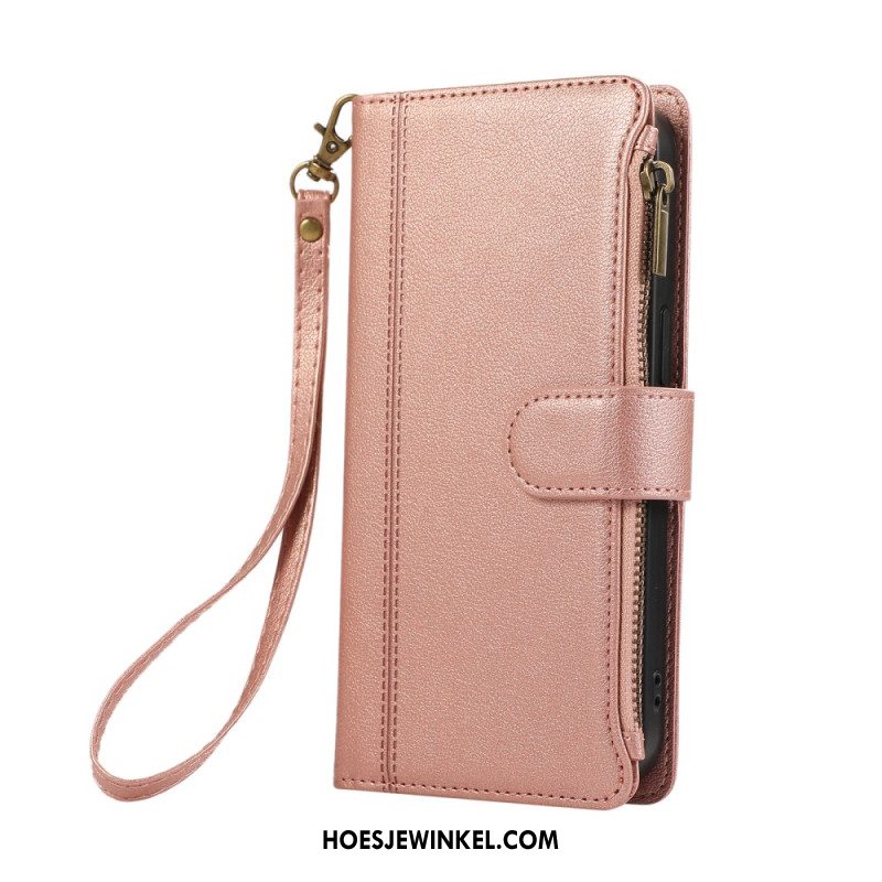 Leren Hoesje Xiaomi 17 Portemonnee Met Sierrand En Koord Bescherming Hoesje