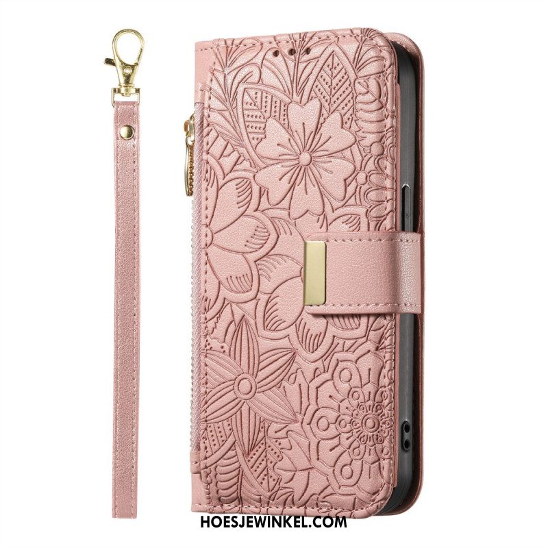 Leren Hoesje Xiaomi 17 Pro Bloemen- En Bladpatroon Bescherming Hoesje