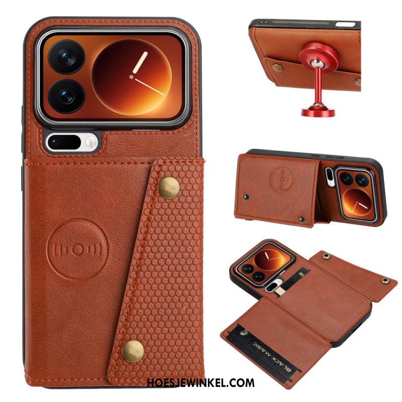 Leren Hoesje Xiaomi 17 Pro Kaarthouder En Standaard Bescherming Hoesje