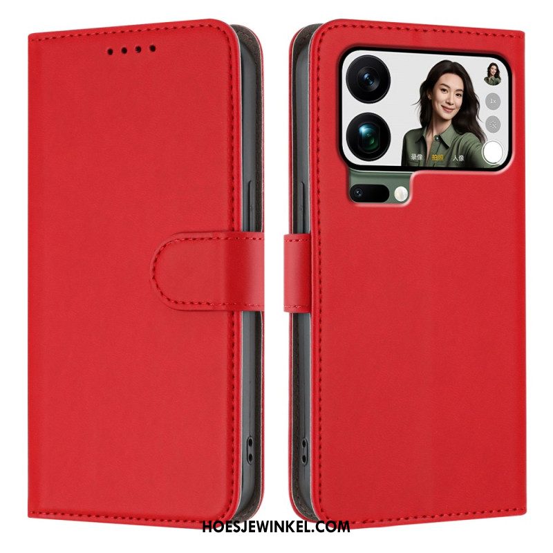 Leren Hoesje Xiaomi 17 Pro Max Effen Kunstleer Bescherming Hoesje