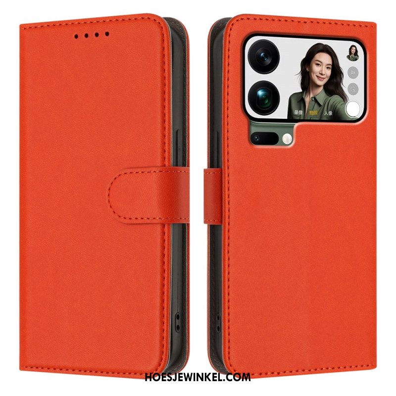 Leren Hoesje Xiaomi 17 Pro Max Effen Kunstleer Bescherming Hoesje