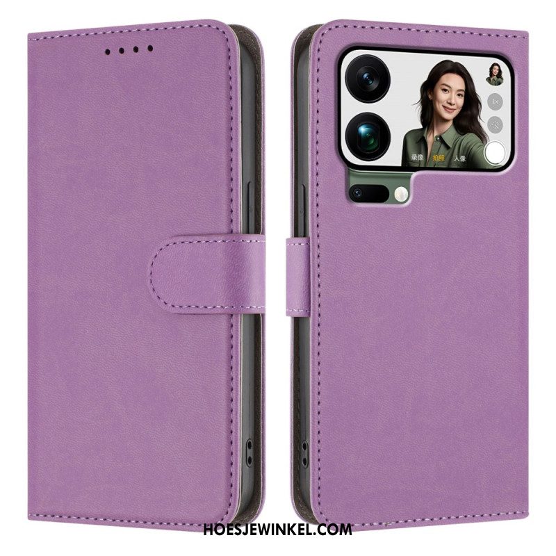 Leren Hoesje Xiaomi 17 Pro Max Effen Kunstleer Bescherming Hoesje