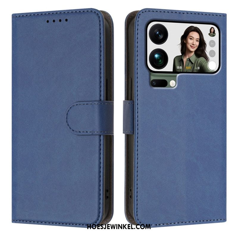 Leren Hoesje Xiaomi 17 Pro Max Effen Kunstleer Bescherming Hoesje