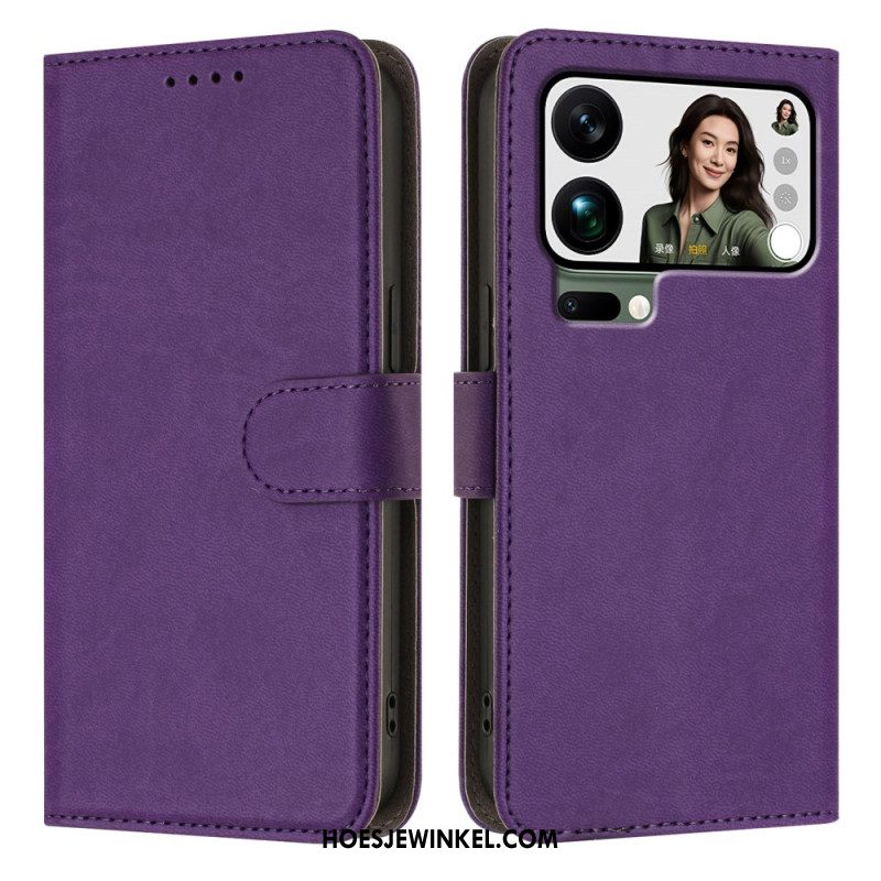 Leren Hoesje Xiaomi 17 Pro Max Effen Kunstleer Bescherming Hoesje