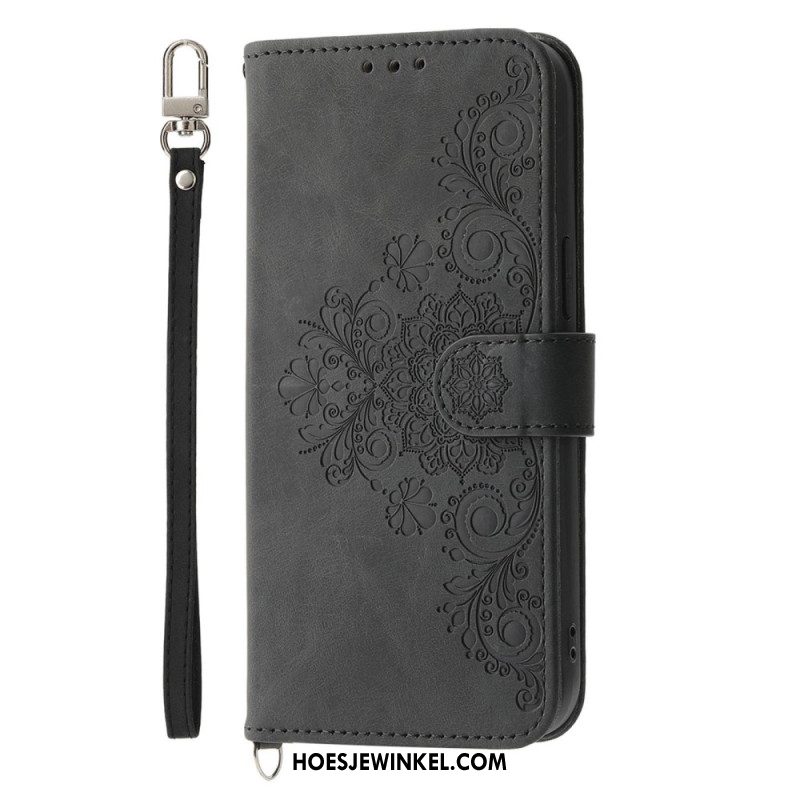 Leren Hoesje Xiaomi 17 Pro Max Kant Met Riempje En Schouderriem Bescherming Hoesje