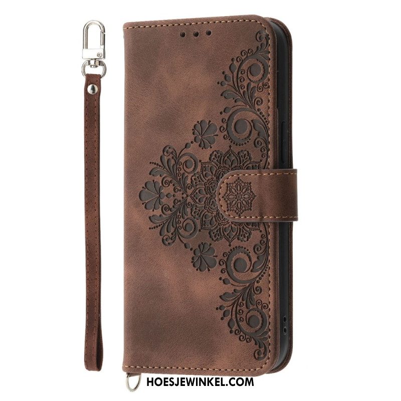 Leren Hoesje Xiaomi 17 Pro Max Kant Met Riempje En Schouderriem Bescherming Hoesje