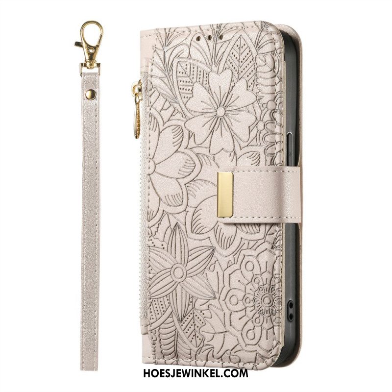 Leren Hoesje Xiaomi 17 Pro Max Portemonnee Met Bloemenpatroon