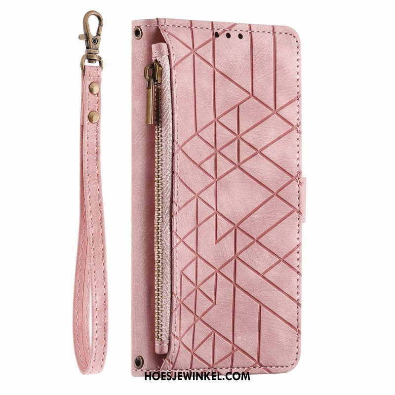 Leren Hoesje Xiaomi 17 Pro Max Portemonnee Met Geometrisch Design
