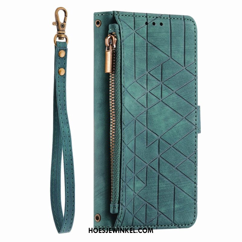 Leren Hoesje Xiaomi 17 Pro Max Portemonnee Met Geometrisch Design