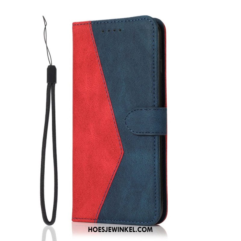 Leren Hoesje Xiaomi 17 Pro Max Tweekleurig Ontwerp Bescherming Hoesje