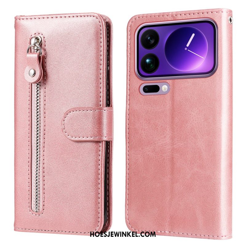 Leren Hoesje Xiaomi 17 Pro Max Vakje Met Rits Bescherming Hoesje