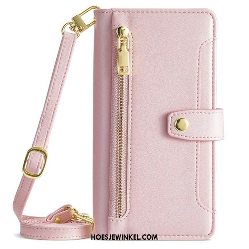 Leren Hoesje Xiaomi 17 Vak Met Rits En 2 Bandjes