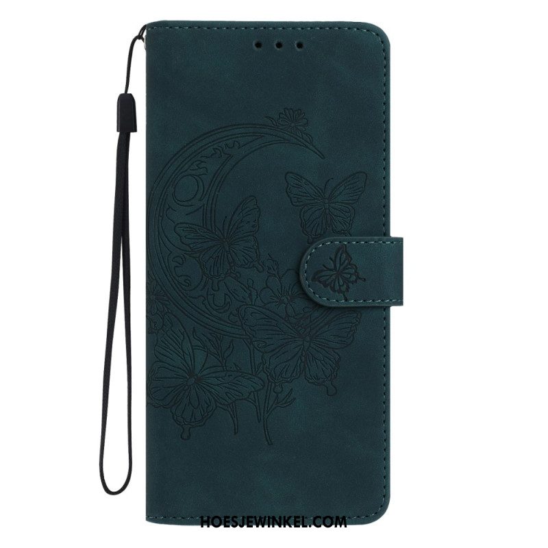 Leren Hoesje Xiaomi 17 Vlindervlucht Suède-effect Bescherming Hoesje