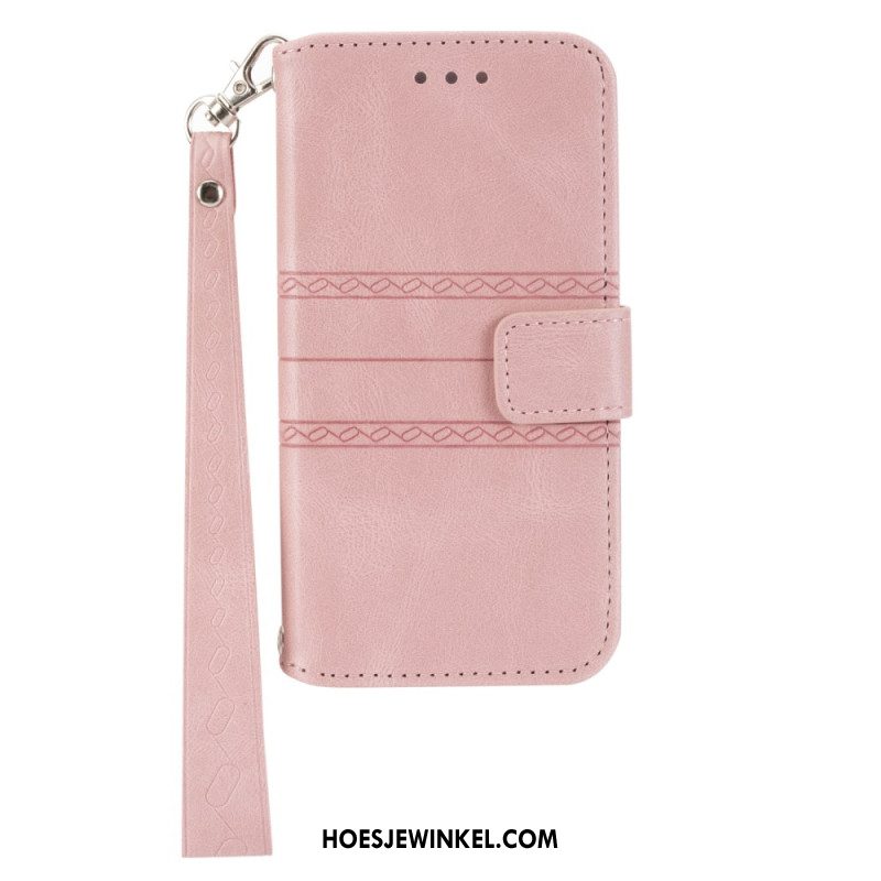 Leren Hoesje Xiaomi Redmi Note 13 Pro Plus 5g Fries En Band Bescherming Hoesje
