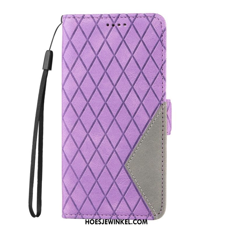 Leren Hoesje Xiaomi Redmi Note 14 4g Diamantpatroon