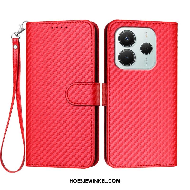 Leren Hoesje Xiaomi Redmi Note 14 4g Koolstofvezel Bescherming Hoesje
