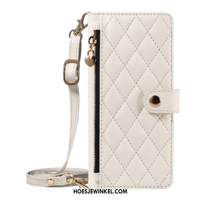 Leren Hoesje Xiaomi Redmi Note 14 5g Gewatteerd Met Bandjes Bescherming Hoesje