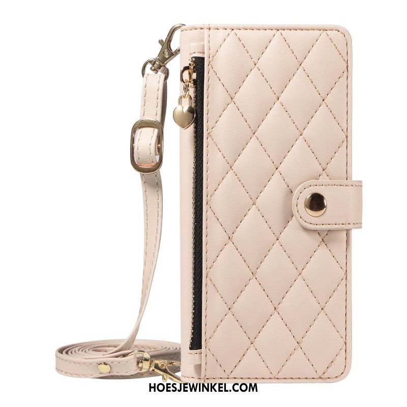 Leren Hoesje Xiaomi Redmi Note 14 5g Gewatteerd Met Bandjes Bescherming Hoesje