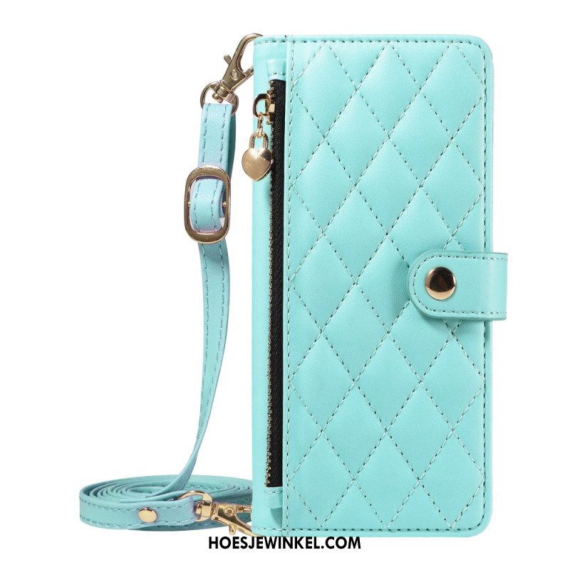 Leren Hoesje Xiaomi Redmi Note 14 5g Gewatteerd Met Bandjes Bescherming Hoesje