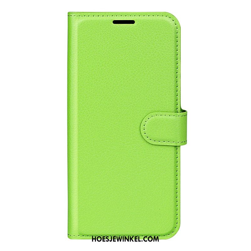 Leren Hoesje Xiaomi Redmi Note 14 5g Klassiek Lychee Kunstleer Bescherming Hoesje