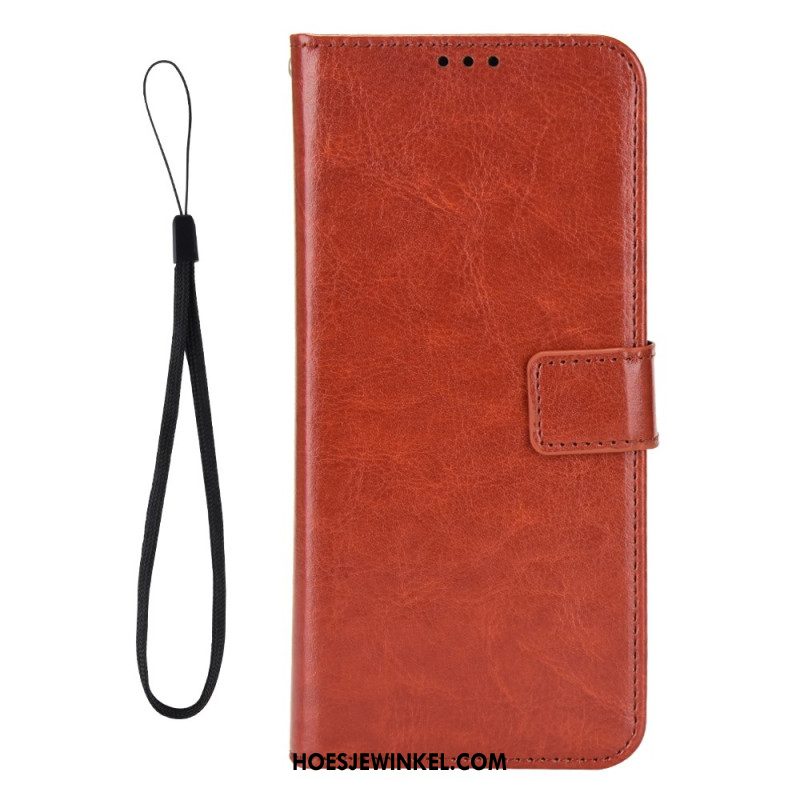 Leren Hoesje Xiaomi Redmi Note 14 5g Opvallend Imitatieleer Bescherming Hoesje