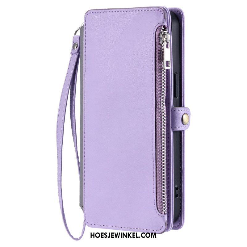 Leren Hoesje Xiaomi Redmi Note 14 5g Portemonnee Met Verstelbare Riem Bescherming Hoesje