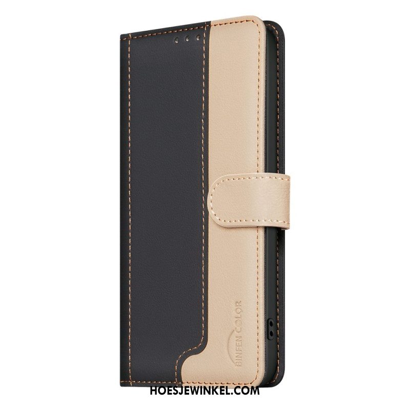 Leren Hoesje Xiaomi Redmi Note 14 5g Tweekleurig Binfen Kleur