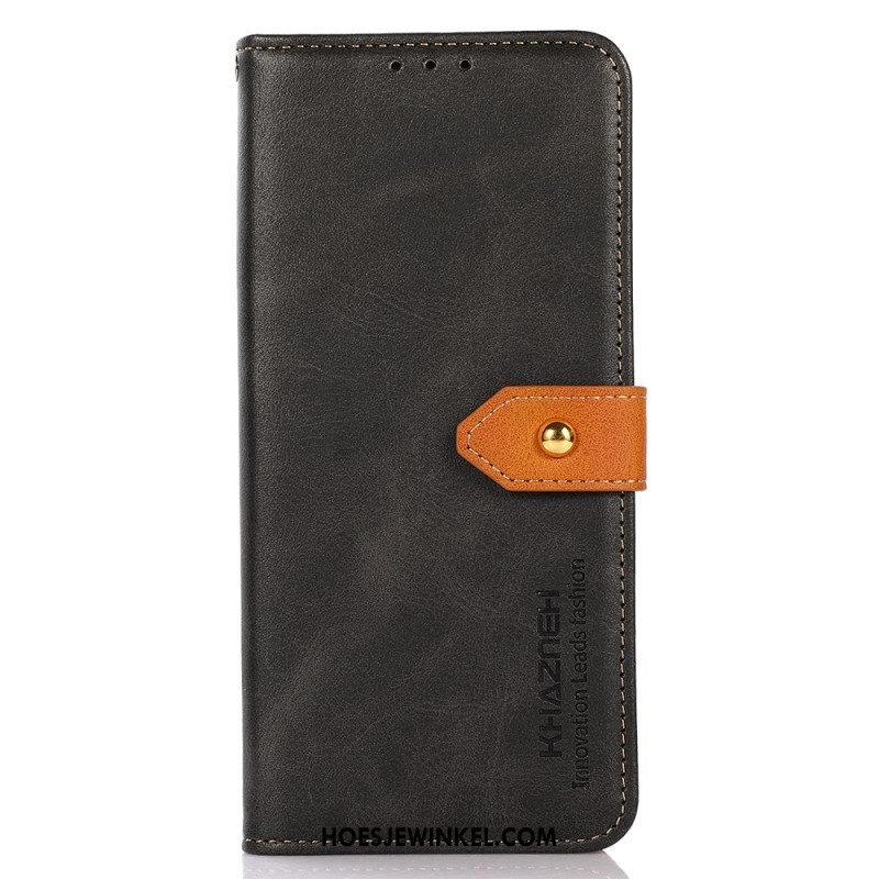 Leren Hoesje Xiaomi Redmi Note 14 Pro 4g Gouden Sluiting Khazneh Bescherming Hoesje