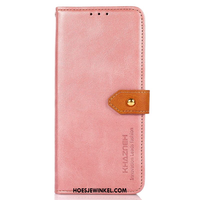 Leren Hoesje Xiaomi Redmi Note 14 Pro 4g Gouden Sluiting Khazneh Bescherming Hoesje